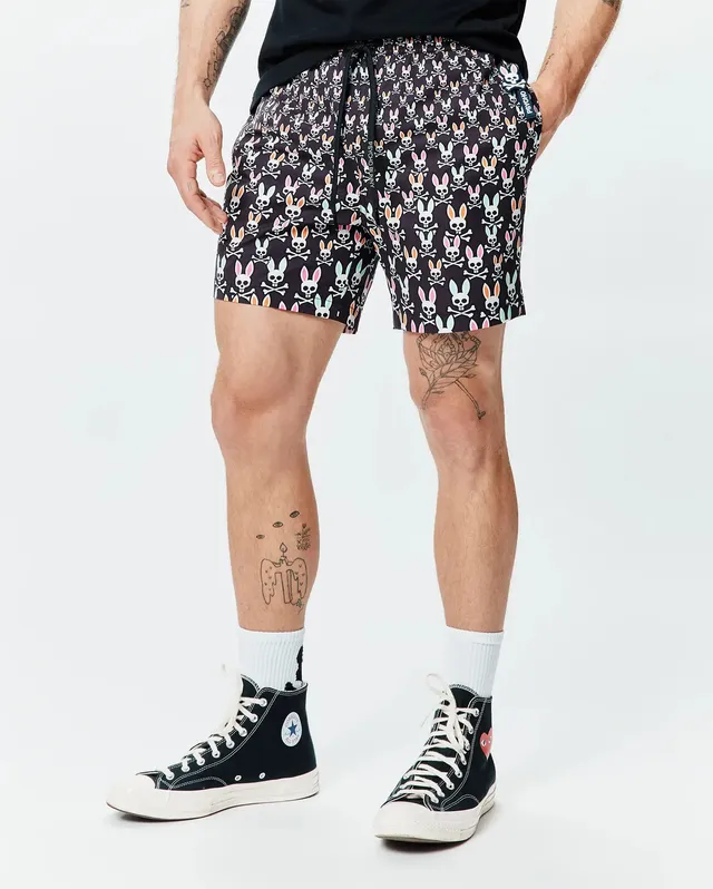 Psycho Bunny Men's Swimwear Byron Swim Trunk 6 MB1000086 costume nero 6 pollici