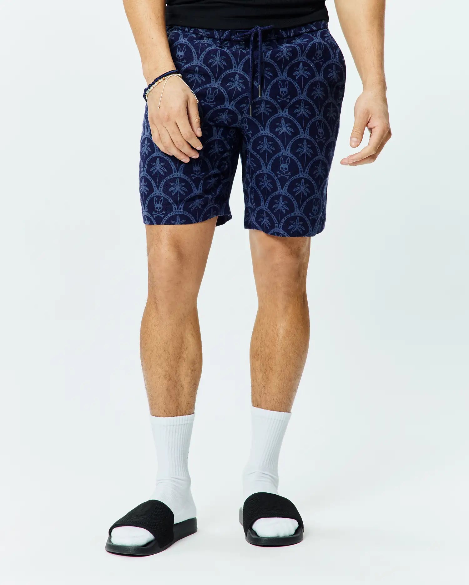 Psycho Bunny Men's Shorts Brad Linen Short 8 1/2" pantaloncini blu