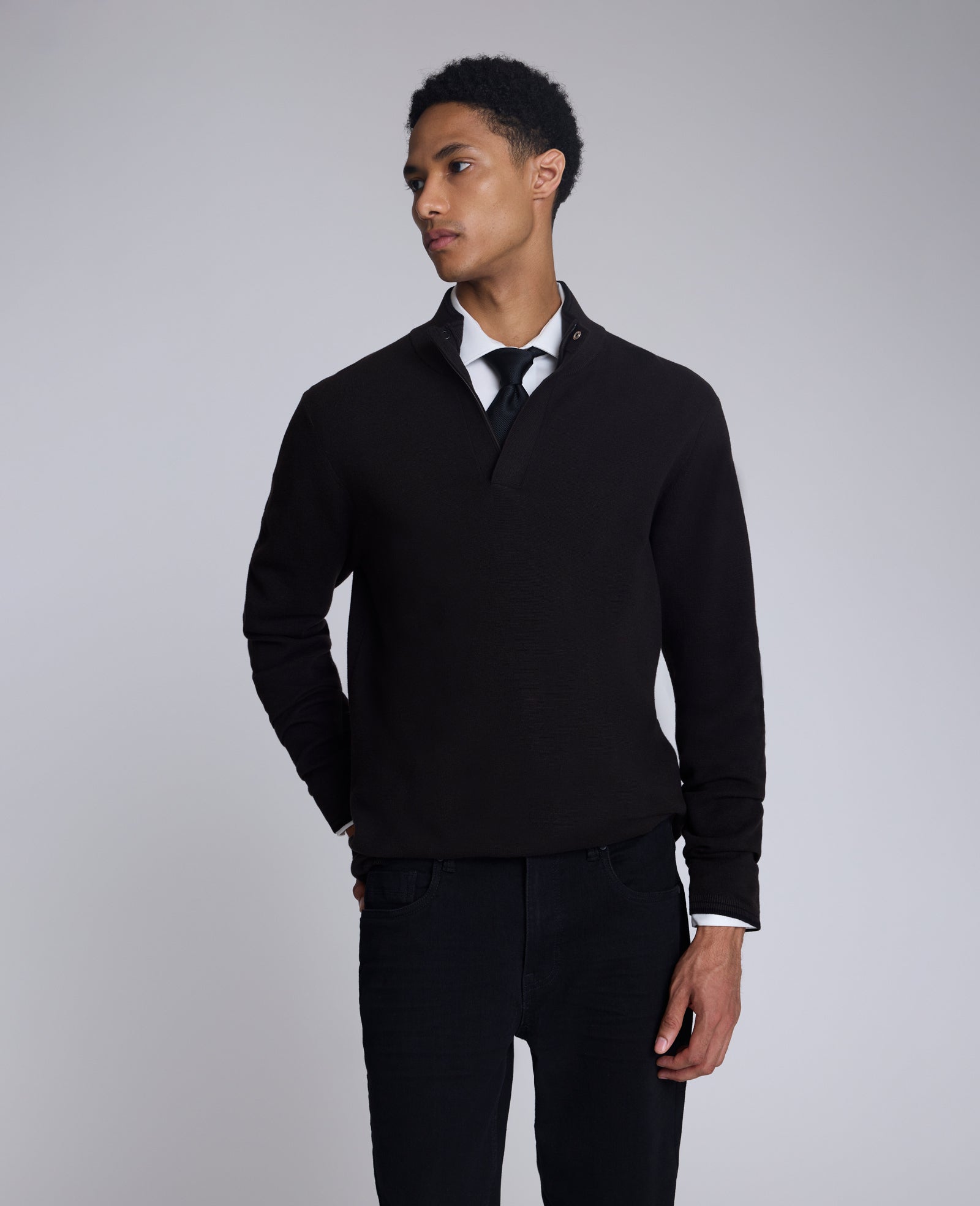 Kenneth Cole Reaction Clothing Quarterzip Pullover Sweater pullover marrone