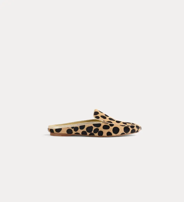 Forte scarpe dots print pony skin sabot loafers sabot noisette