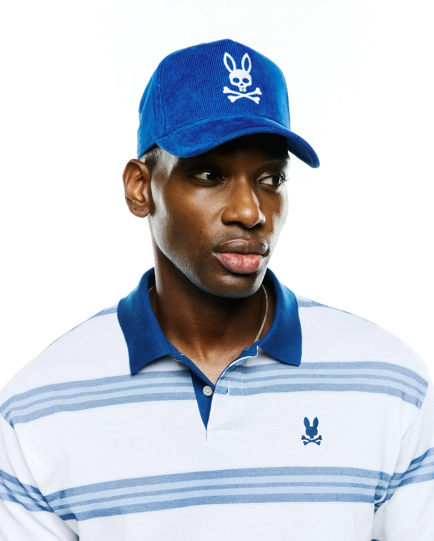 Psycho Bunny Accessories Finnley cappellino trucker blu velluto