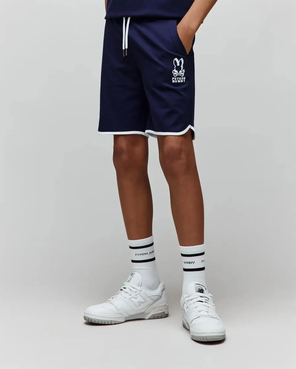 Psycho Bunny Kids Bottoms Toby Short pantaloncini blu bimbo cotone
