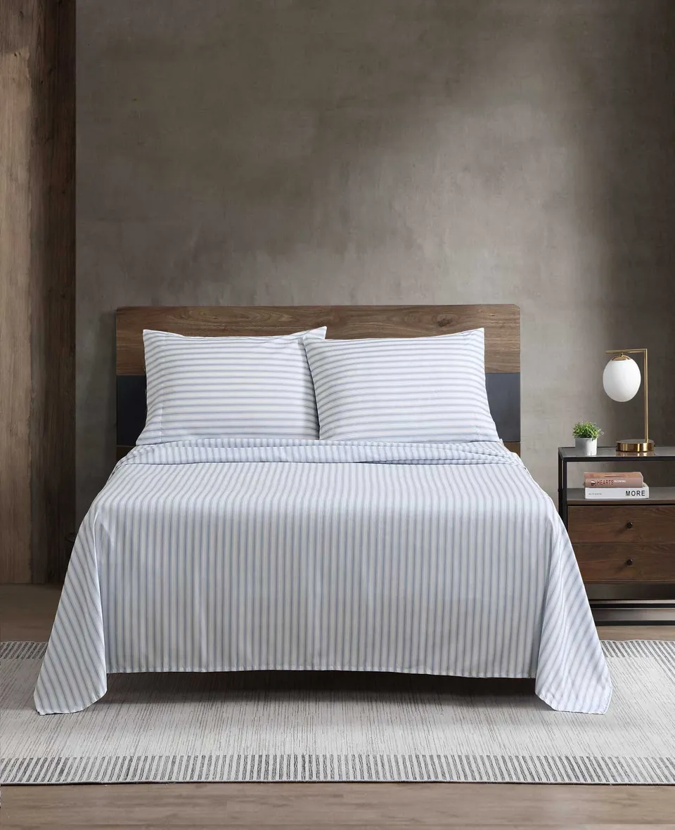 Kenneth Cole Reaction Home & Bedding Arrow Stripe Sheet Set set lenzuola blu queen 5 pezzi rinfrescante