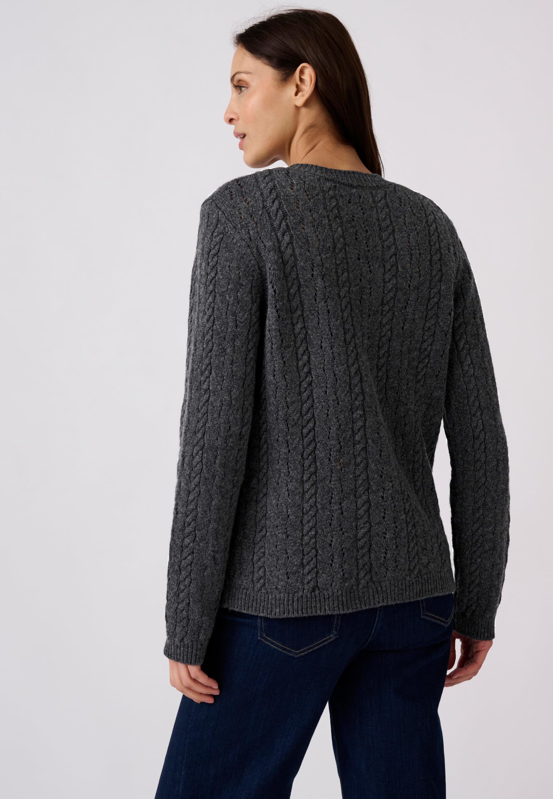 Damart Prêt-à-porter Giacca da donna gilet 38-40 grigio antracite in lana