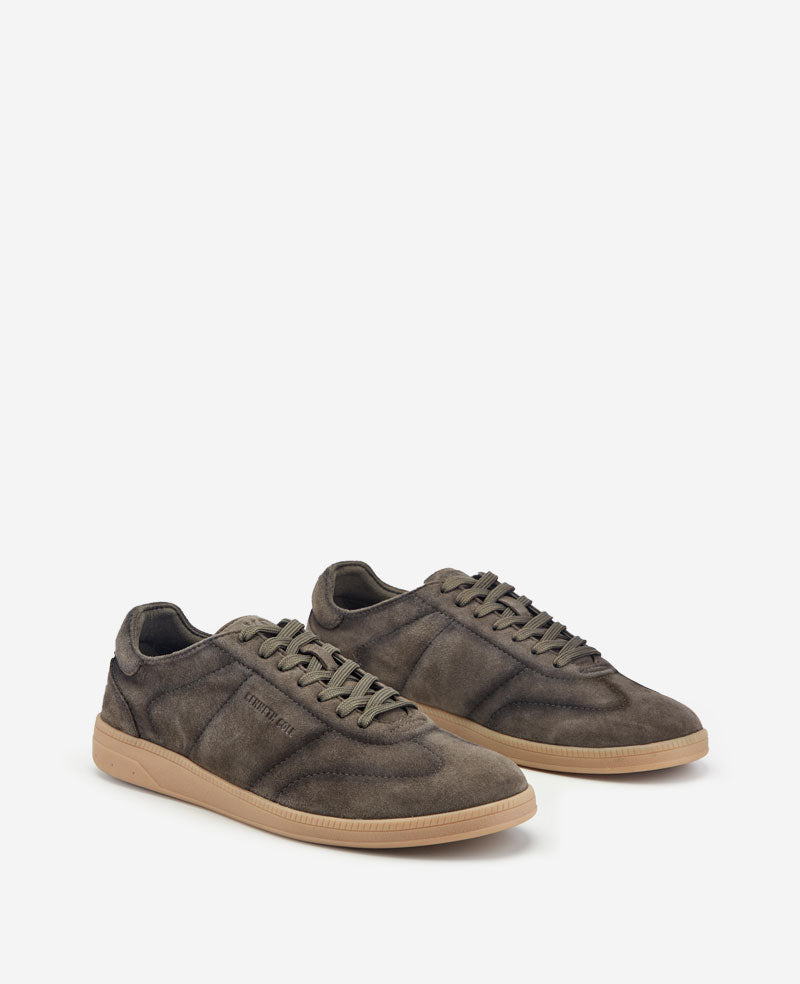Kenneth Cole Reaction Mercer Lace-up sneaker verde in camoscio con soletta removibile