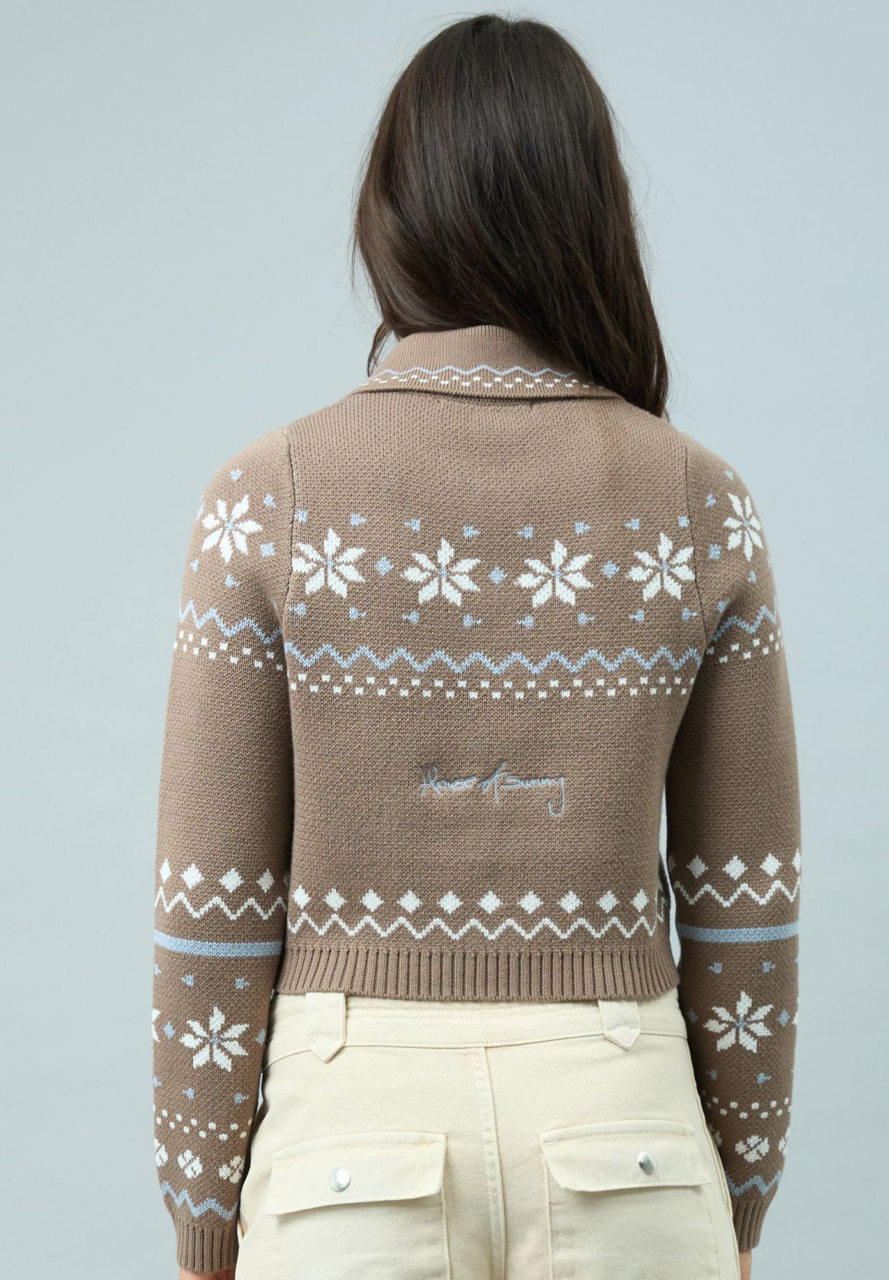 House Of Sunny Women's Knitwear FAIRAISLE TRIPPER cardigan UK 6–18 con sciarpa