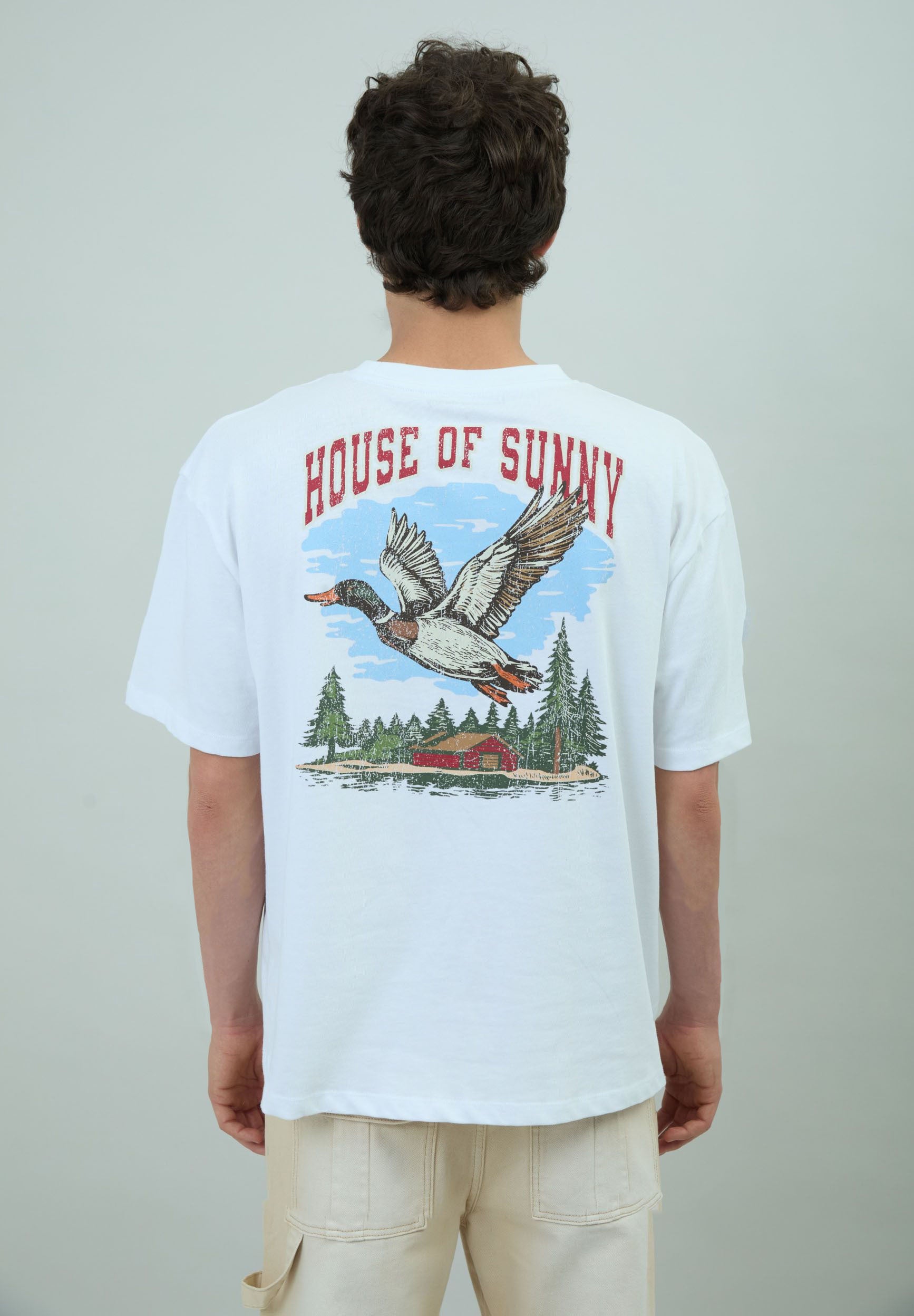 House Of Sunny Womens Tops CAMP TEE t-shirt cotone bianco sporco S-XL