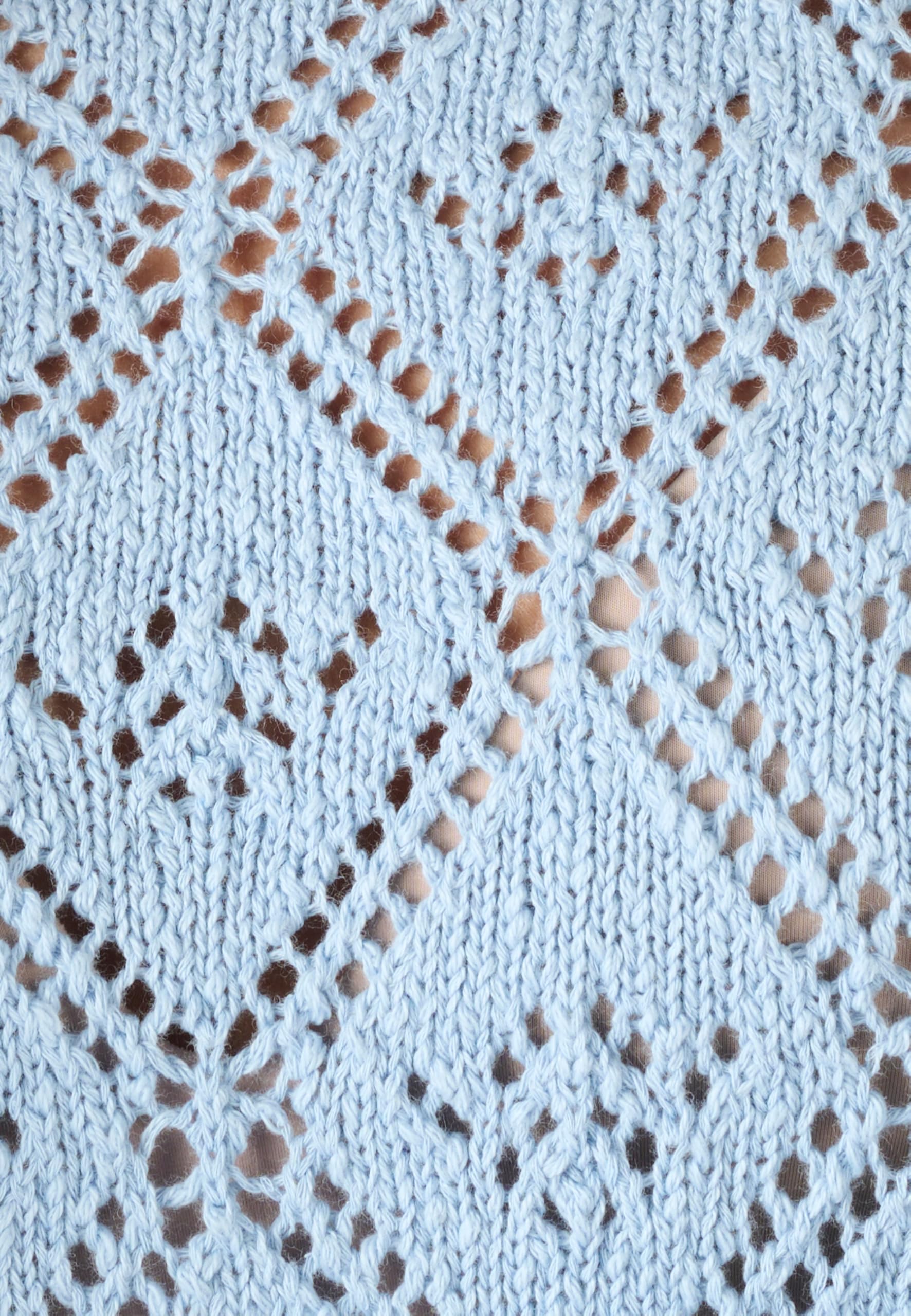 Damart Prêt-à-porter Maglione traforato Filato Nastro maglione blu grigio in cotone