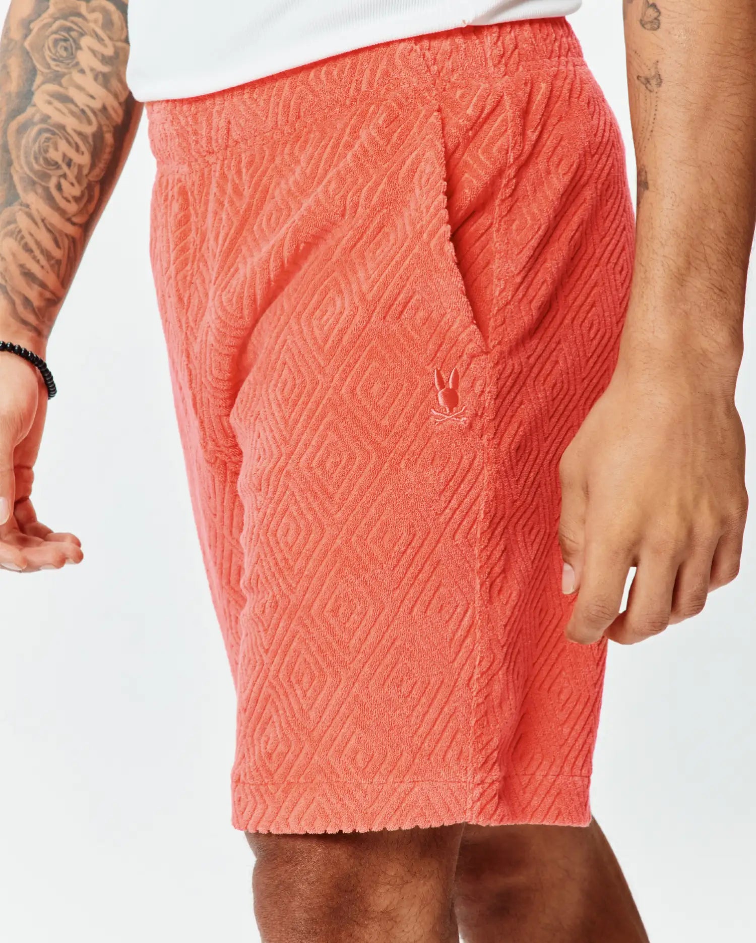 Psycho Bunny Men's Shorts Tristan pantaloncini 8" arancioni XXS–XXXL in spugna