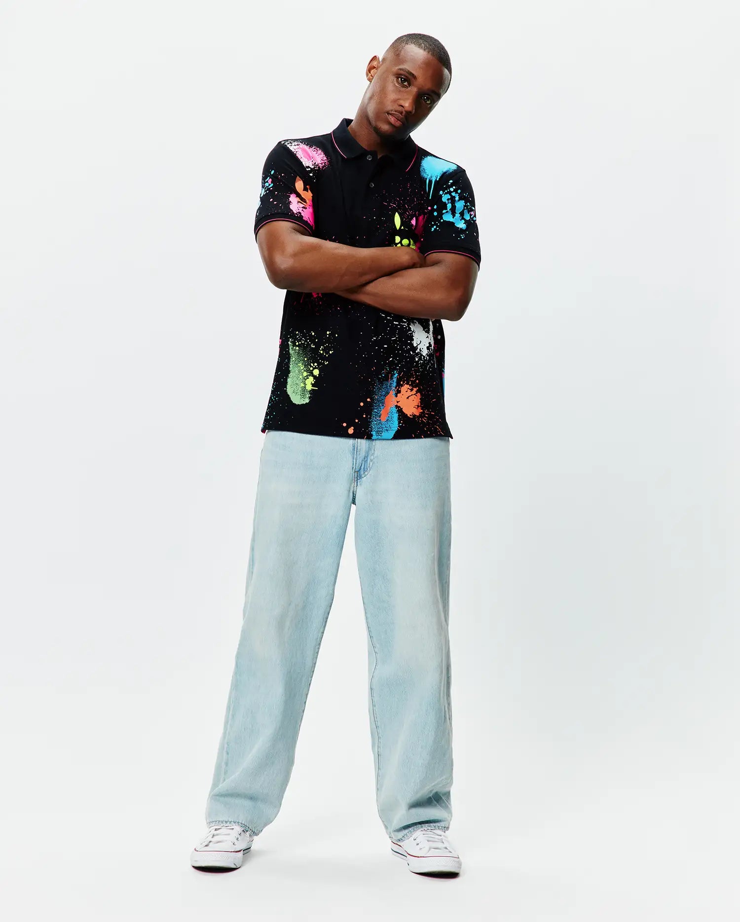 Psycho Bunny Men's Polos Quintin Pique Polo polo nera cotone Pima ricamato