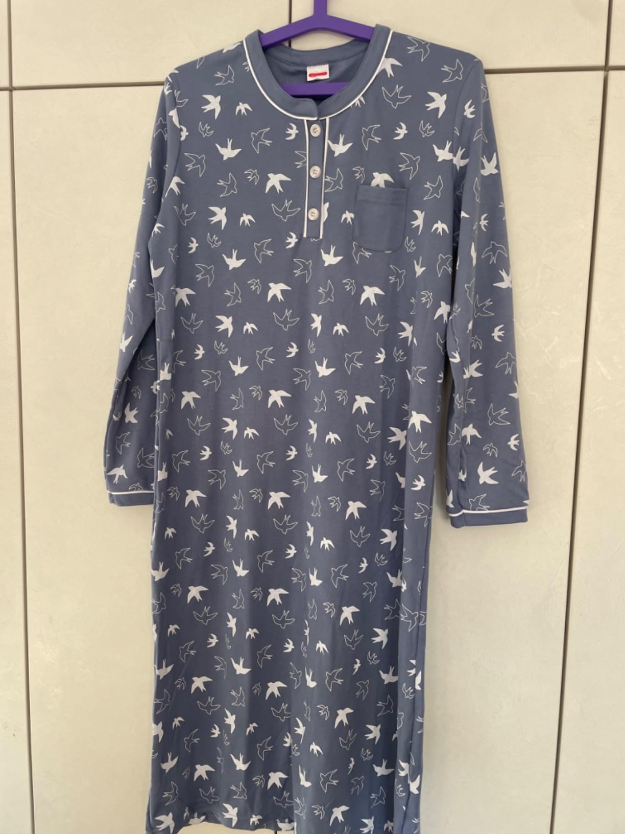 Damart Homewear Camicia da notte Thermolactyl in maglia interlock XS