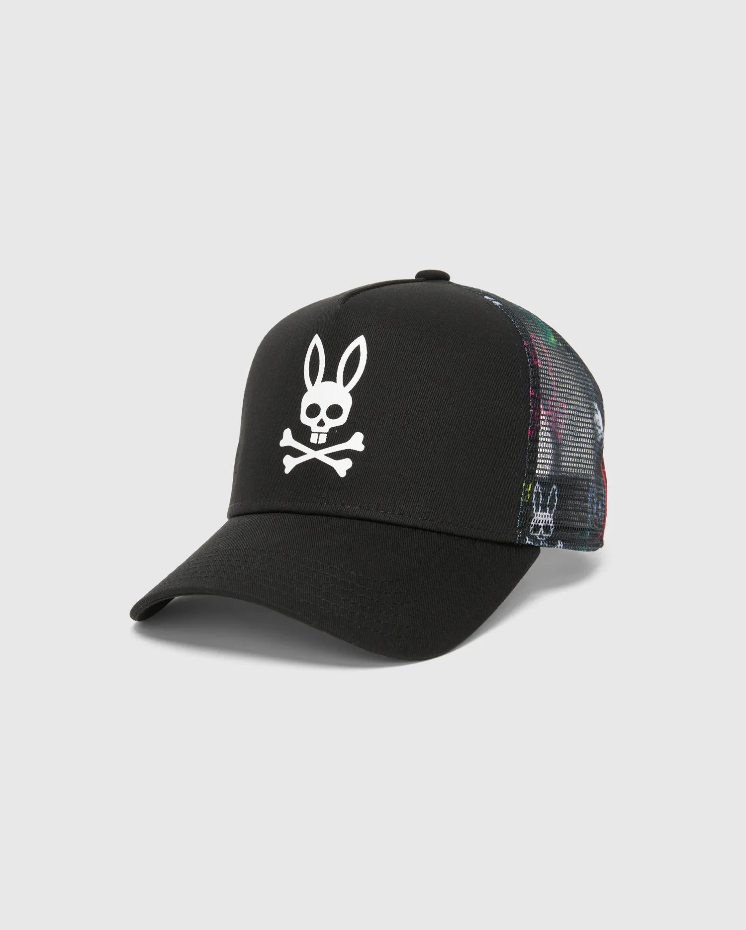 Psycho Bunny Kids Accessories Quintin cappellino trucker nero regolabile O/S