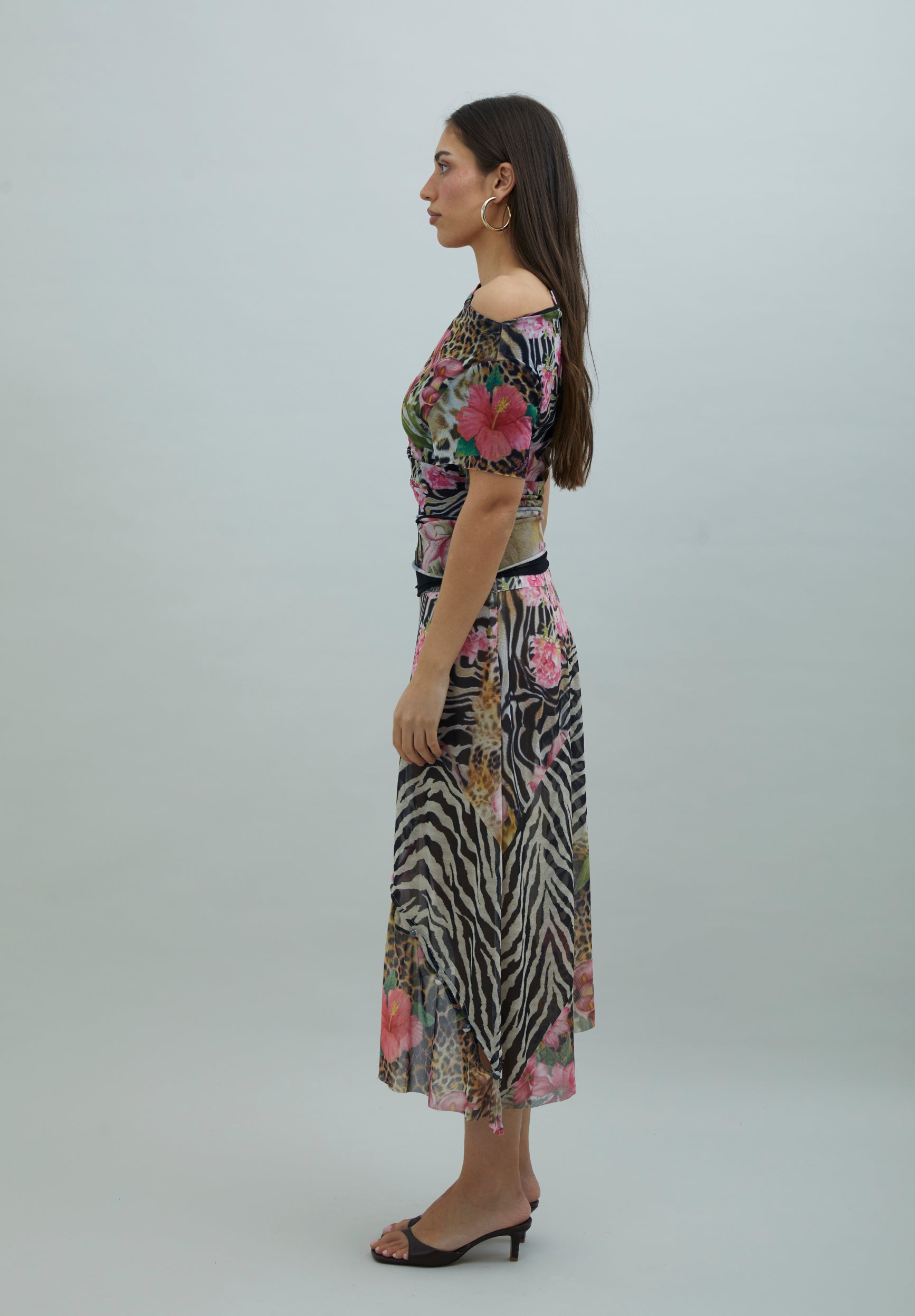 House Of Sunny Womens Tops Tropical Mesh Top top in mesh animalier