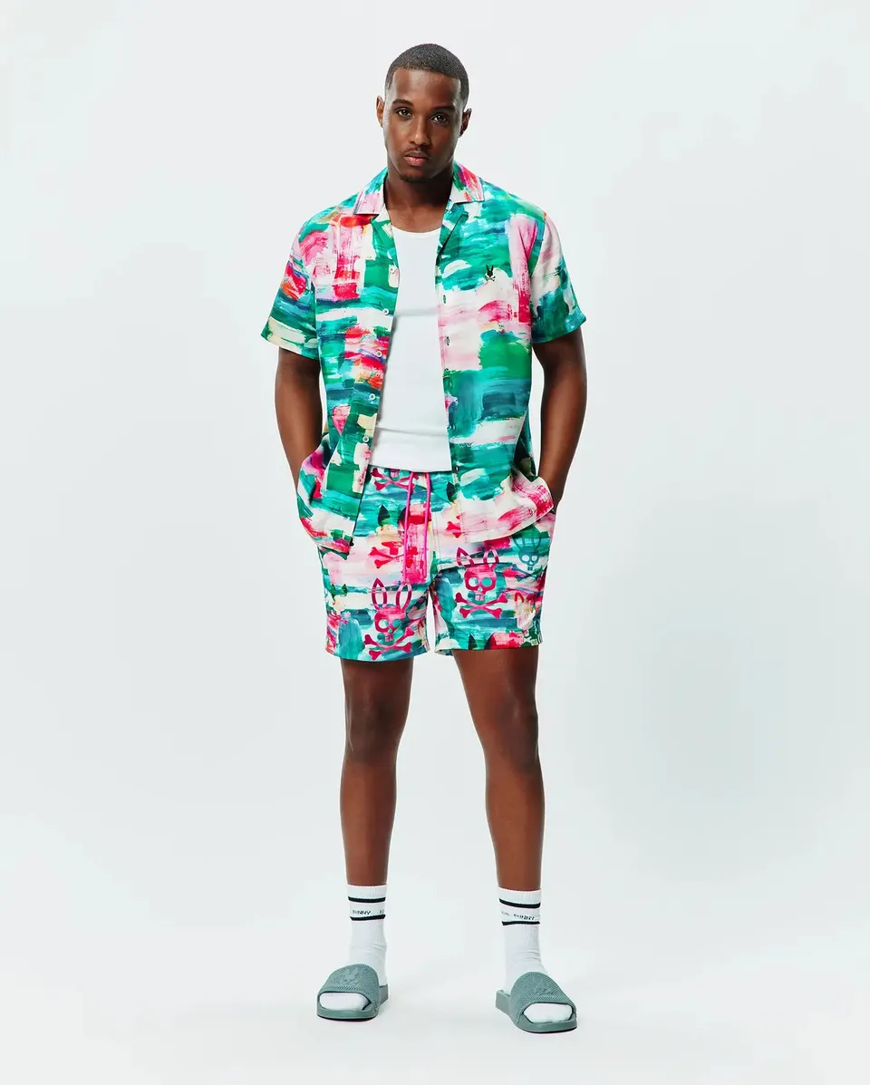 Psycho Bunny Men's Shirts MENS NATE SHIRT MT0300149 camicia verde