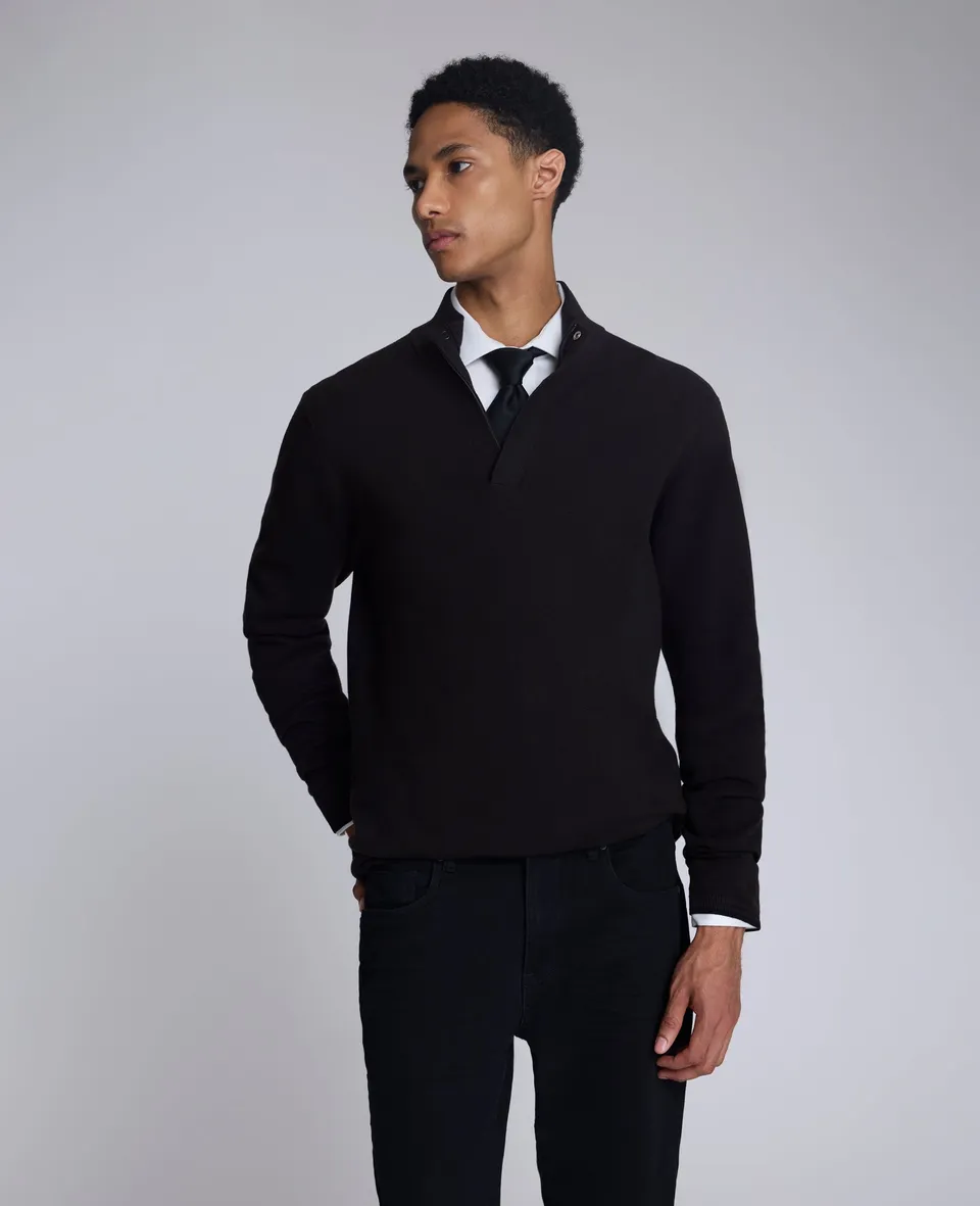 Kenneth Cole Reaction Clothing Quarterzip Pullover Sweater pullover marrone
