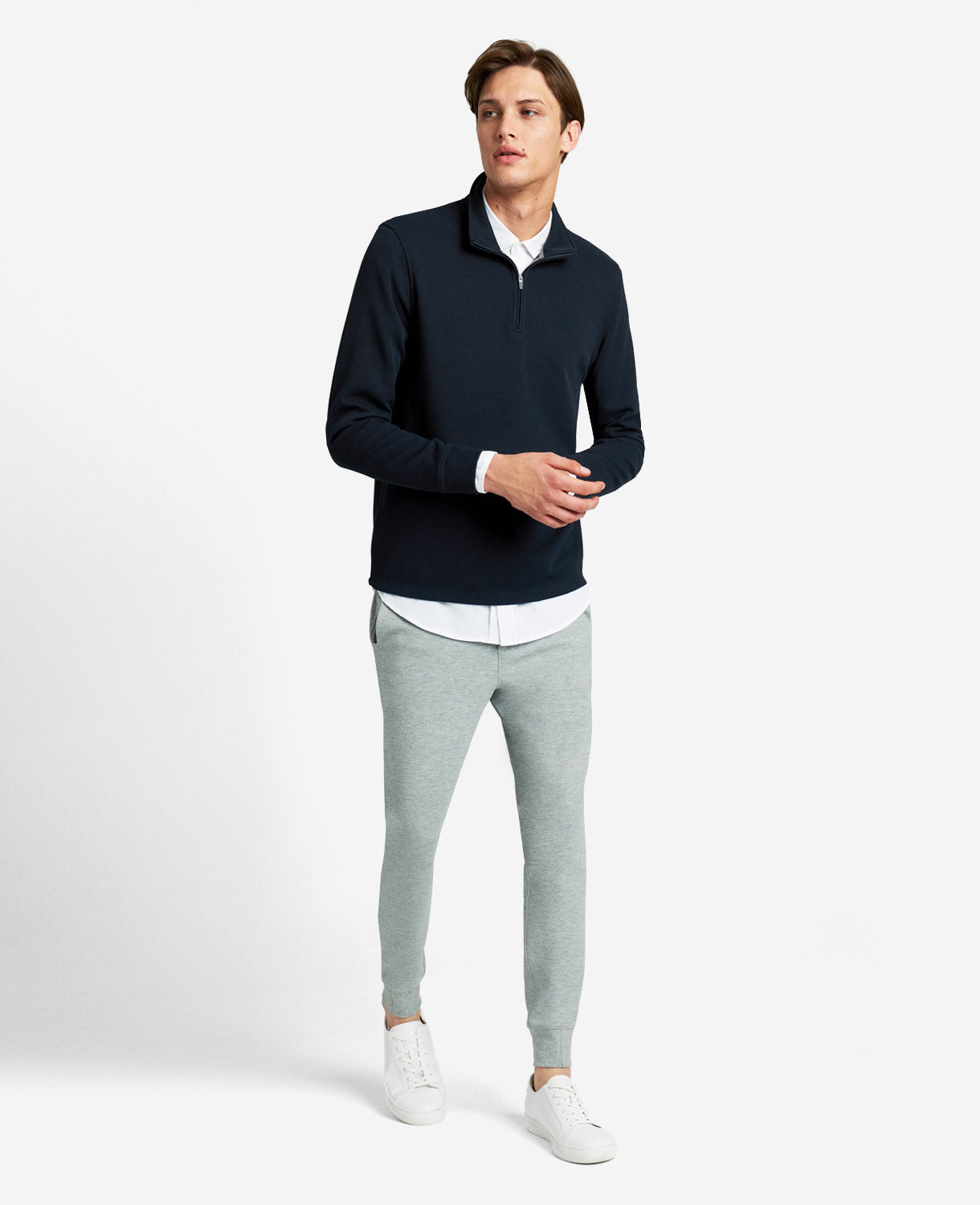 Kenneth Cole Reaction Clothing Kenneth Cole Sport Quarter-Zip Knit Pullover pullover blu navy S traspirante