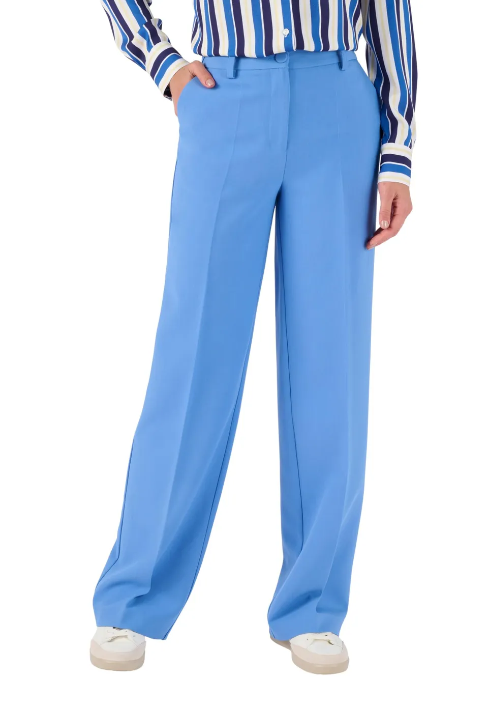 Damart Prêt-à-porter Pantaloni Large Fluido pantaloni blu taglio ampio