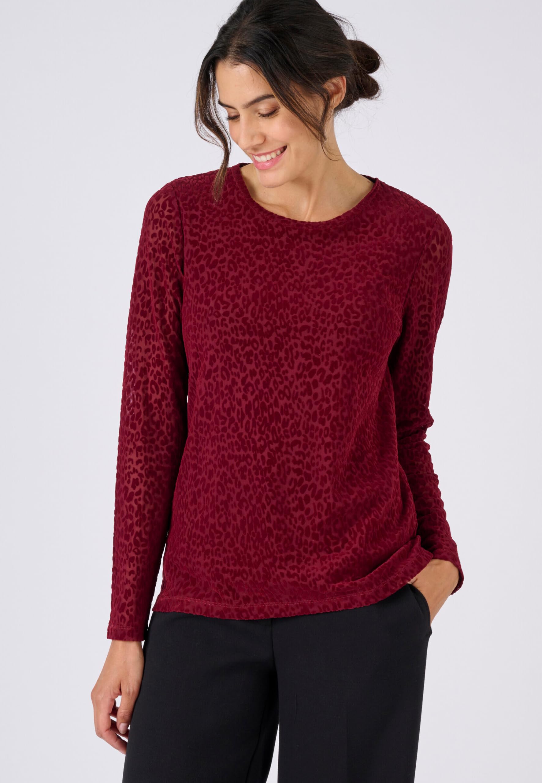 Damart Prêt-à-porter maglietta a maglia effetto dévoré donna