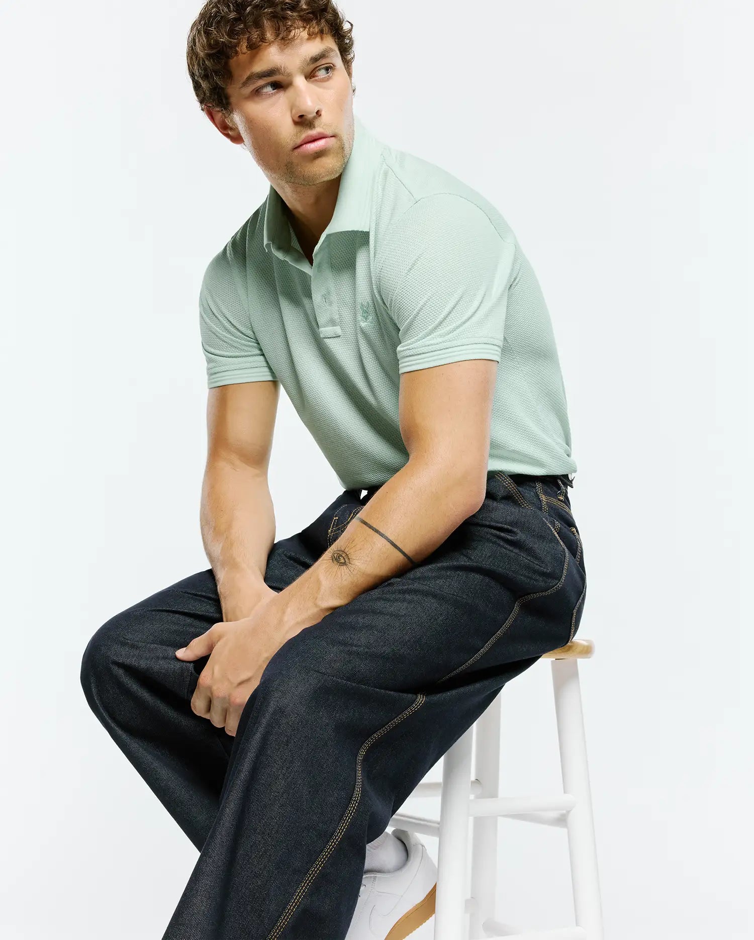 Psycho Bunny Men's Polos Tiernan Lightweight Pique Polo polo verde