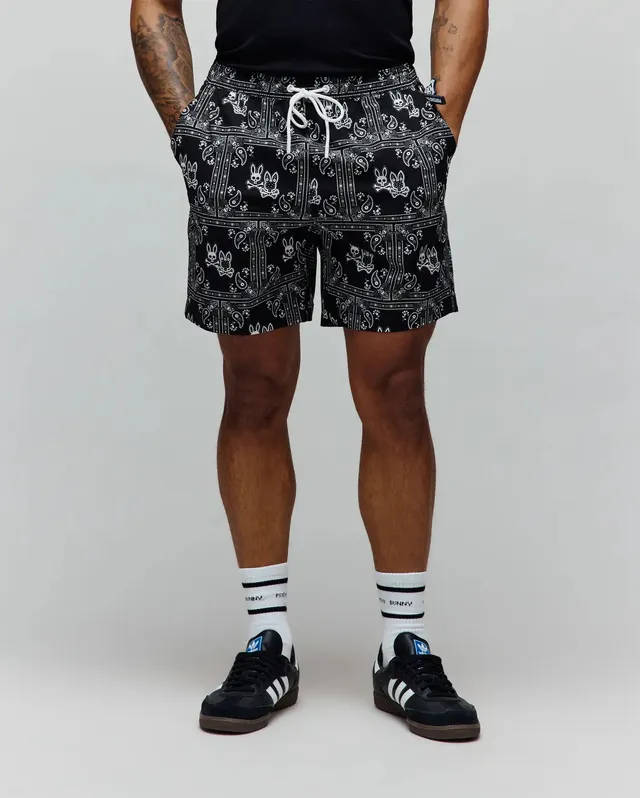 Psycho Bunny Men's Swimwear Luke Swim Trunk 6" MB1000053 nero