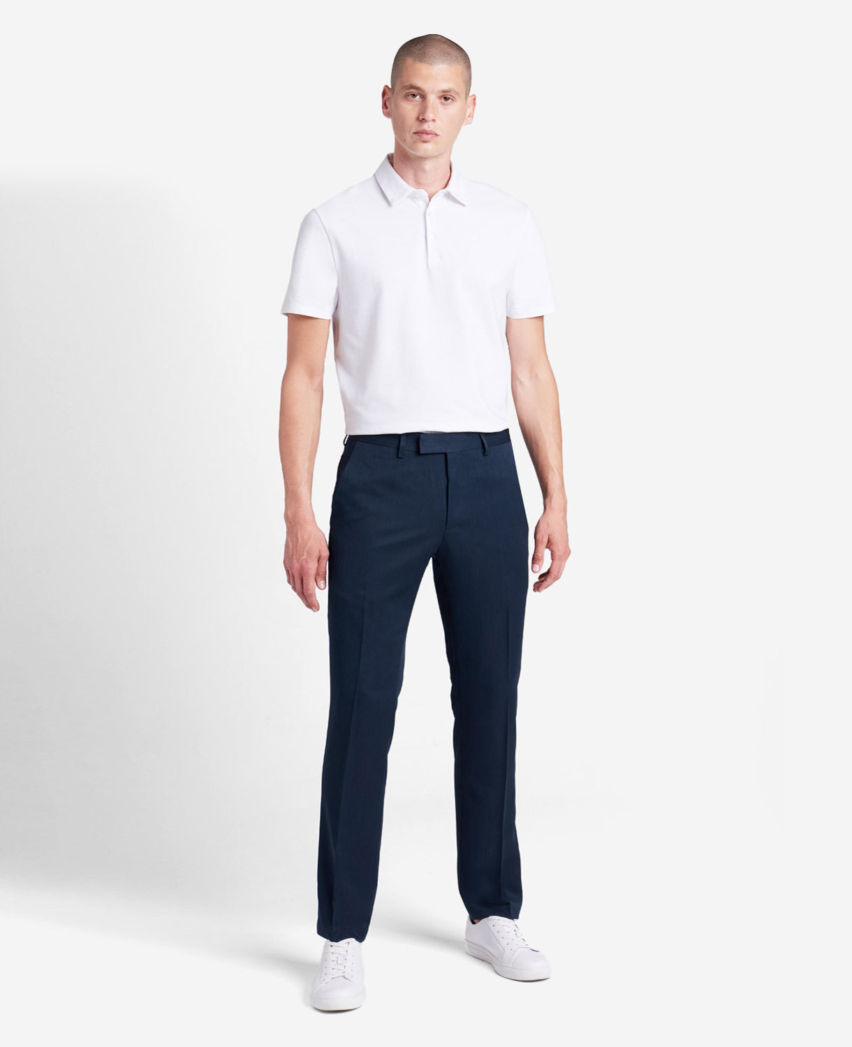 Kenneth Cole Reaction Urban Heather Slim-Fit Dress Pant pantaloni blu slim traspiranti