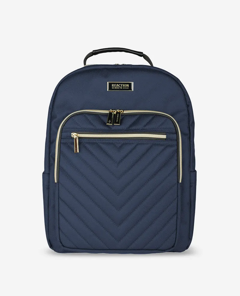 Kenneth Cole Reaction Luggage Chelsea 15.6-Inch Chevron Quilted Computer Backpack zaino blu