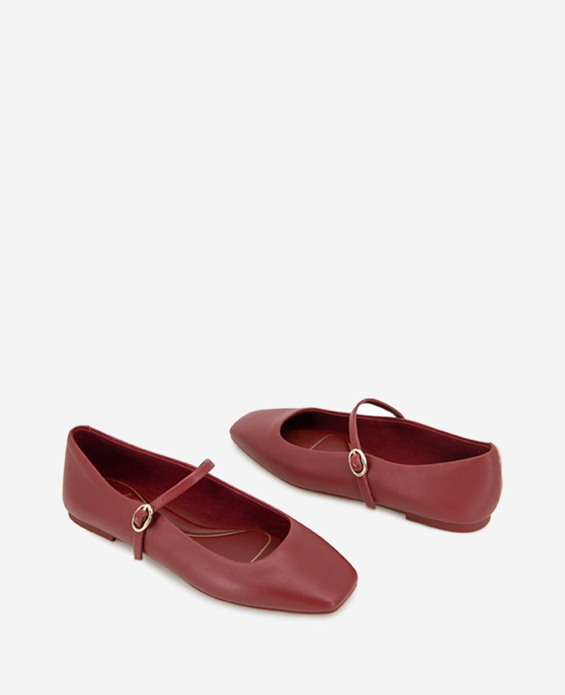 Kenneth Cole Reaction Shoes Jasper Leather Ballet Flat ballerina rossa