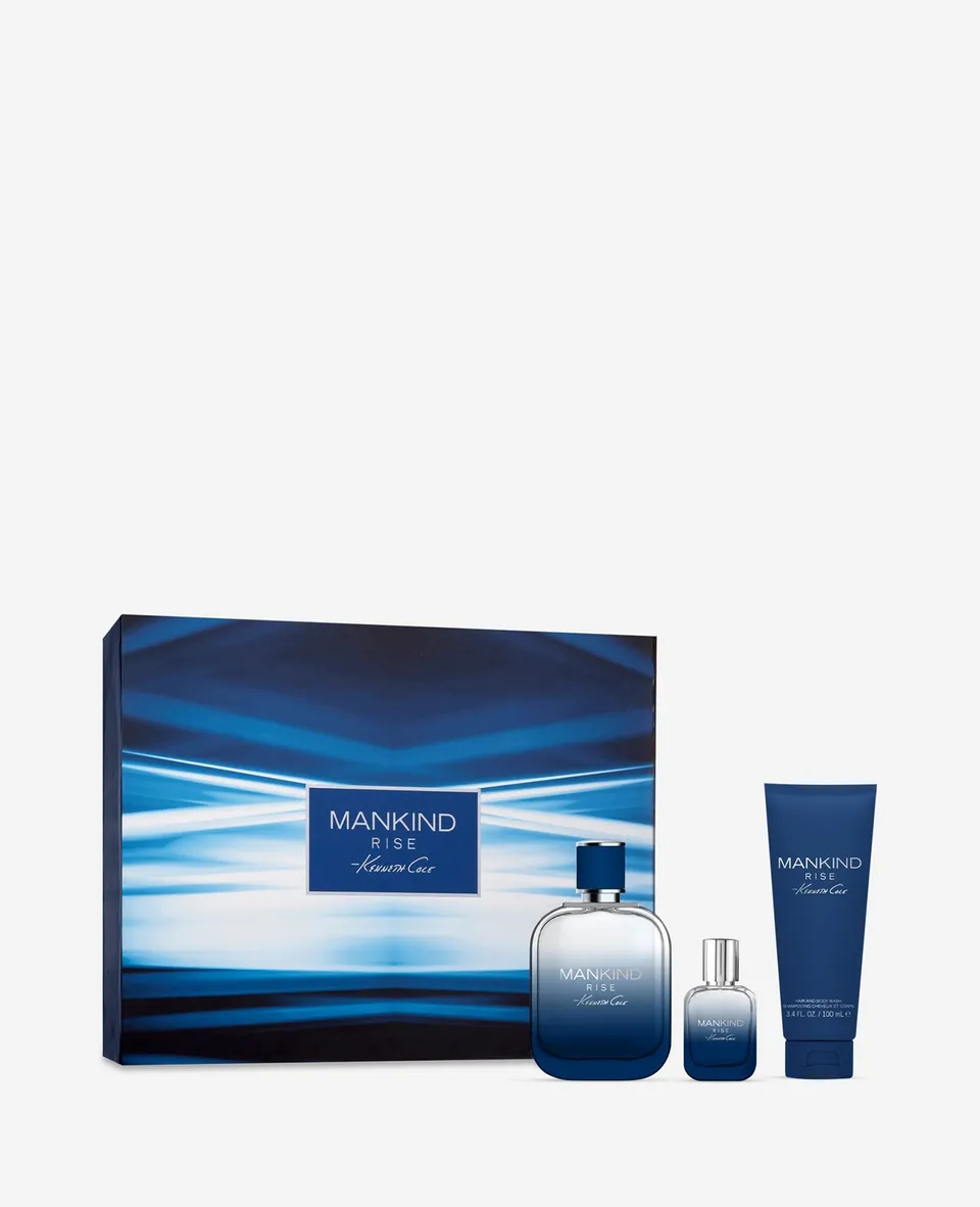 Kenneth Cole Reaction Fragrance Mankind Rise Eau de Toilette set regalo 3 pezzi legnoso ambrato