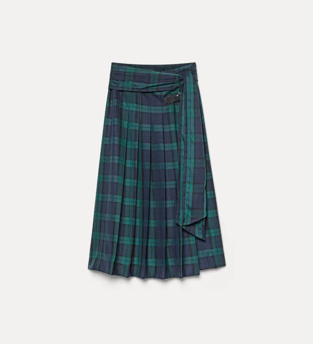 Forte gonne kilt Woods in lana vergine tartan verde