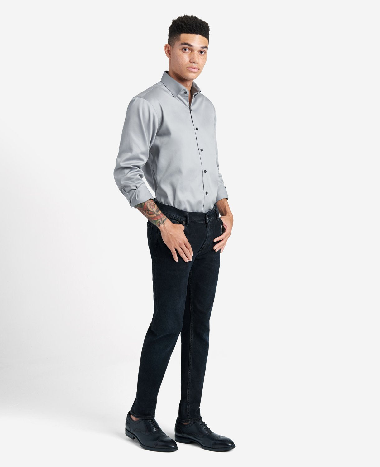 Kenneth Cole Reaction Clothing Regular-Fit Button-Down Stretch Dress Shirt with TEK FIT camicia Flint
