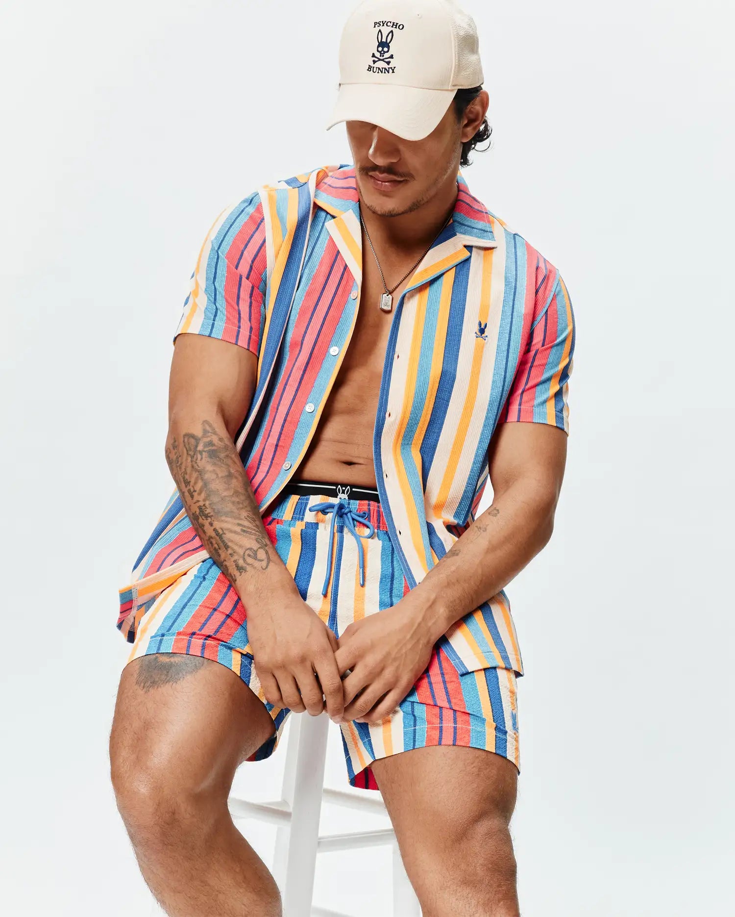Psycho Bunny Men's Swimwear Hubert Swim Trunk 6" costume uomo multicolore