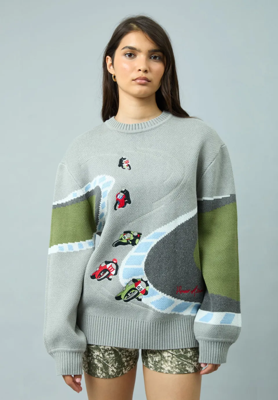 House Of Sunny Women's Knitwear SUPERBIKES KNIT maglione taglie UK S-XL jacquard
