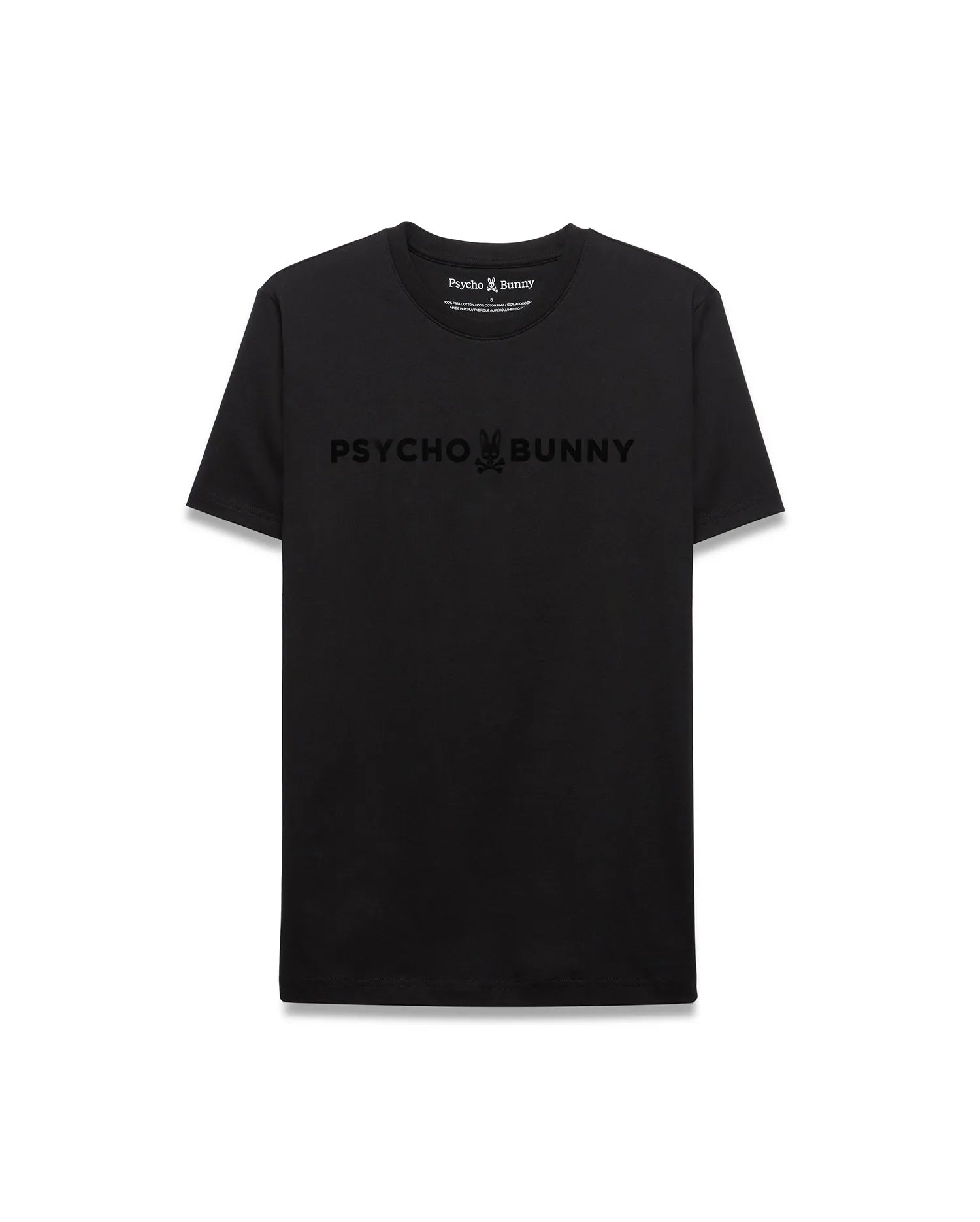 Psycho Bunny Men's Tees Royce Graphic Tee t-shirt nera cotone Pima