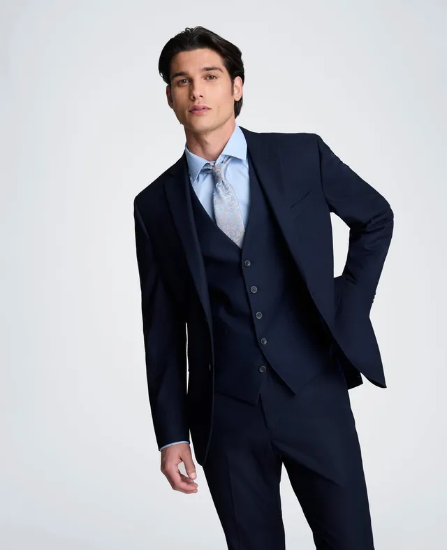 Kenneth Cole Reaction Clothing Slim-Fit Stretch Suit Separate Jacket giacca blu navy stretch