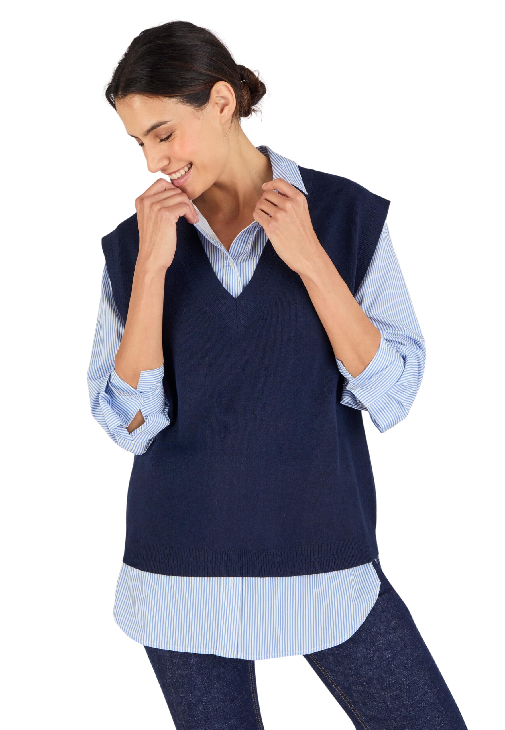 Damart Thermolactyl maglione senza maniche donna 38-40 scollo a V