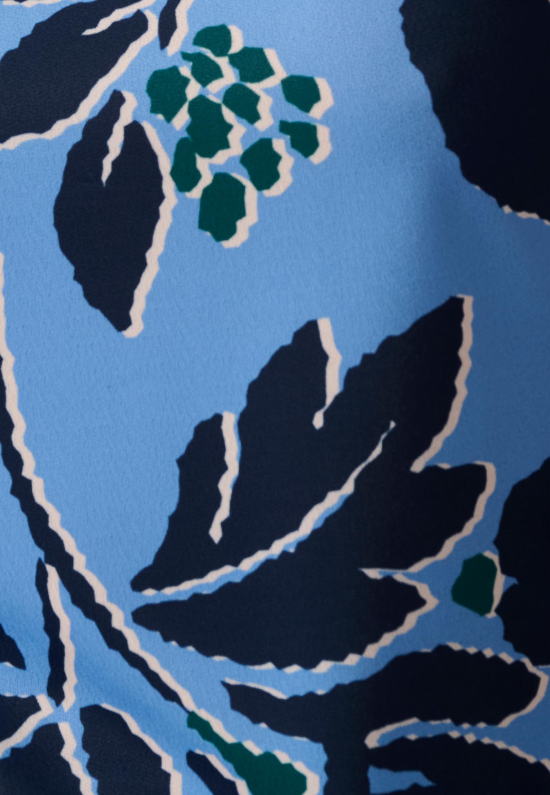 Damart Prêt-à-porter T-shirt in maglia crepe blu 38-40 stampa floreale