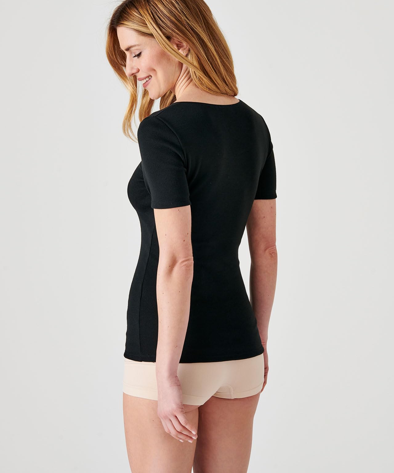 Damart Prêt-à-porter T-Shirt Manches Courtes Fine Cote maglia bianca XS termica