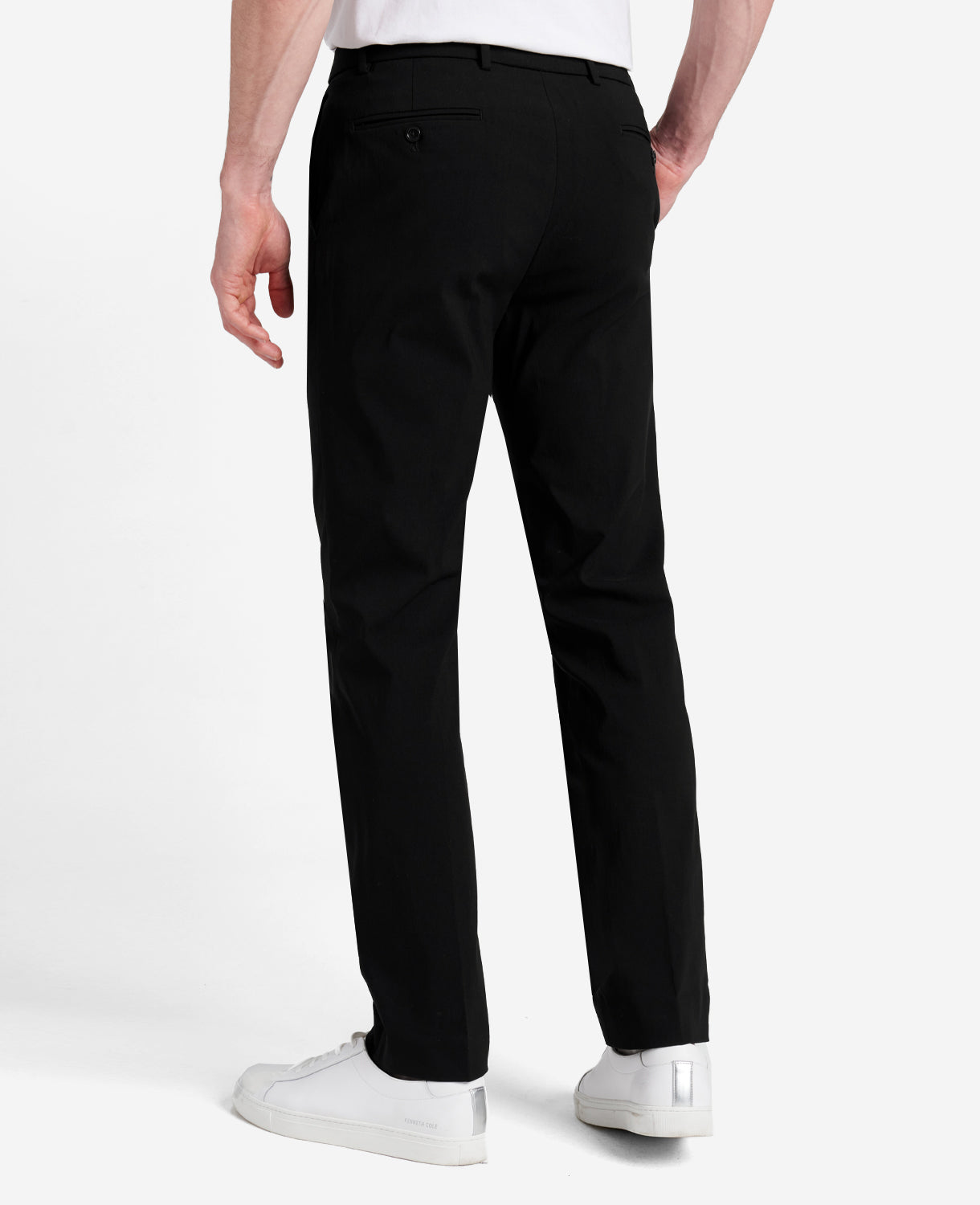 Kenneth Cole Reaction Stretch Twill Regular-Fit Flex Waistband Pant pantaloni neri