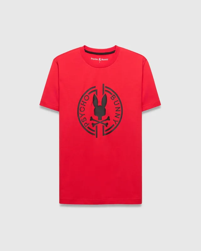 Psycho Bunny Men's Tees Santa Fe Graphic Tee MT0200611 T-shirt rossa