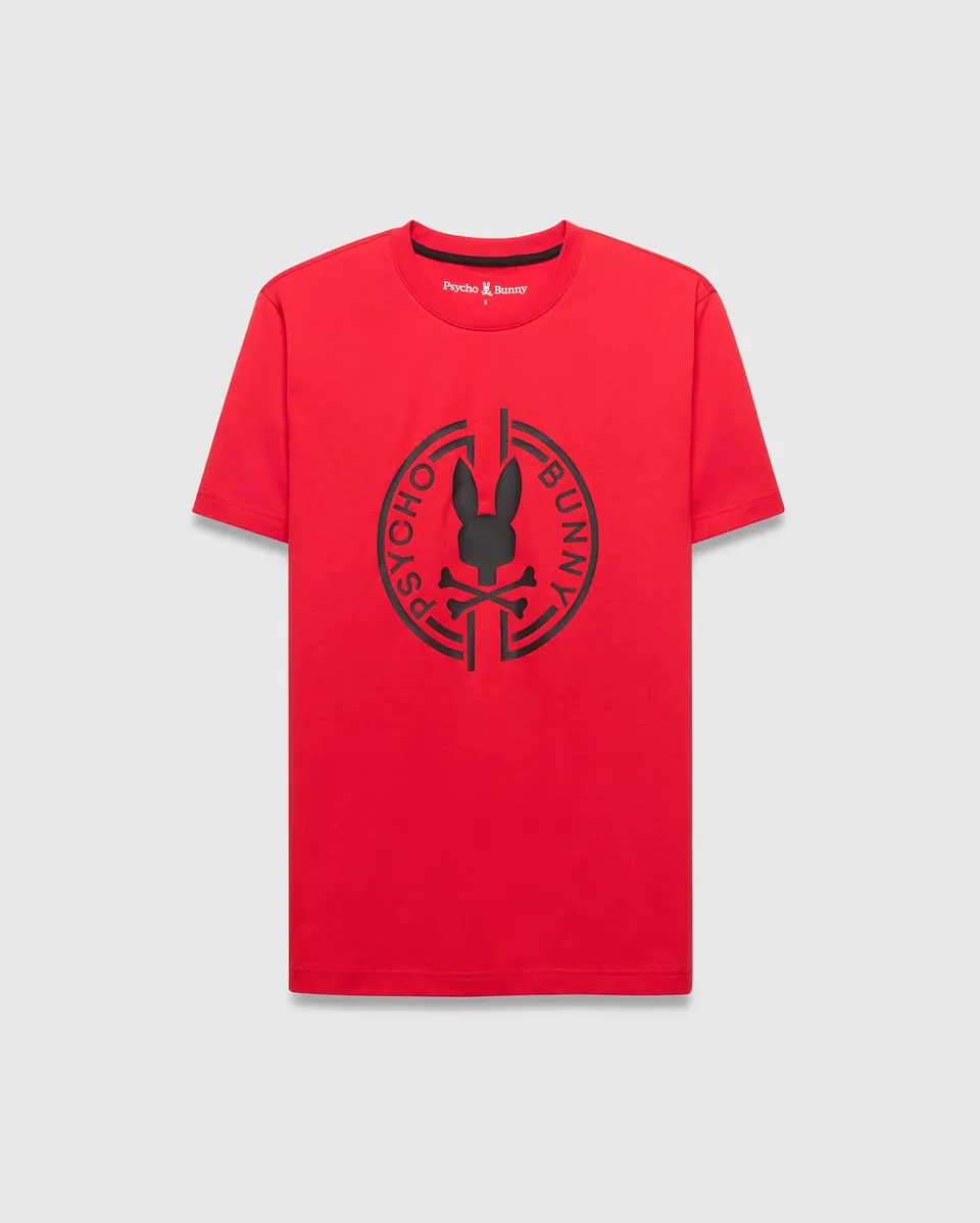 Psycho Bunny Men's Tees Santa Fe Graphic Tee MT0200611 T-shirt rossa