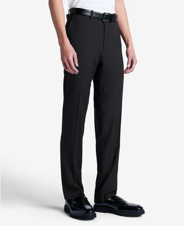 Kenneth Cole Reaction Clothing Stretch Mini Grid Slim-Fit TECHNI-COLE Dress Pant pantaloni neri