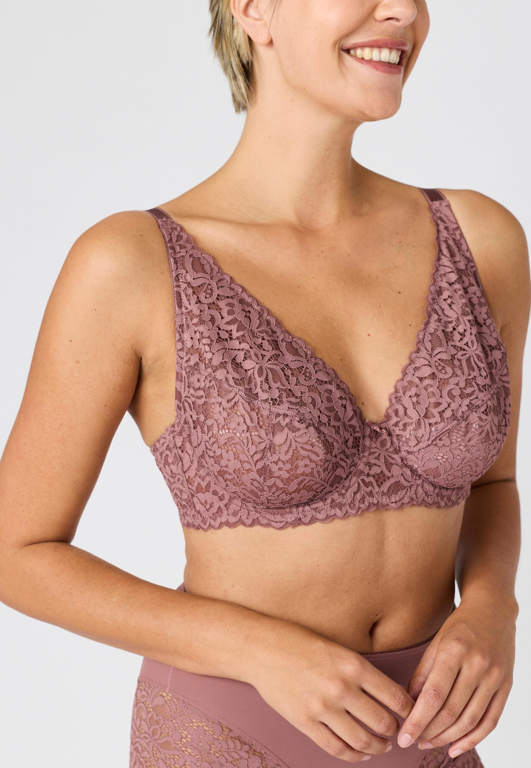 Damart Biancheria intima Diana Reggiseno con ferretto Rosa pallido in pizzo