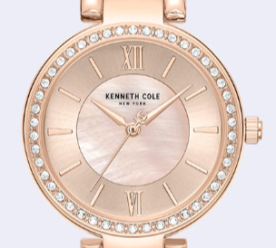 Kenneth Cole Reaction Watches Classic Crystal Lined Outer Dial Rose Gold Bracelet Watch orologio Rose Gold