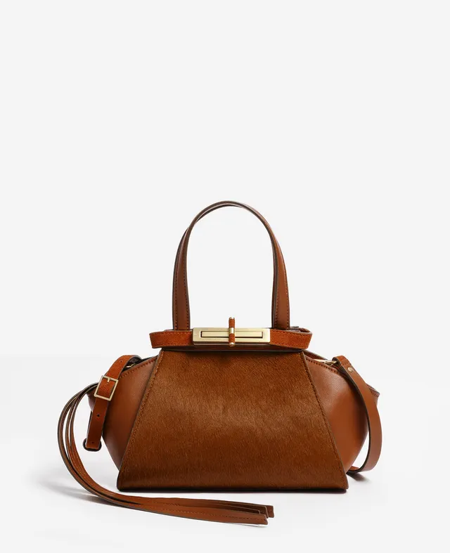 Kenneth Cole Bags Crosby Small Satchel borsa a mano color sella in pelle