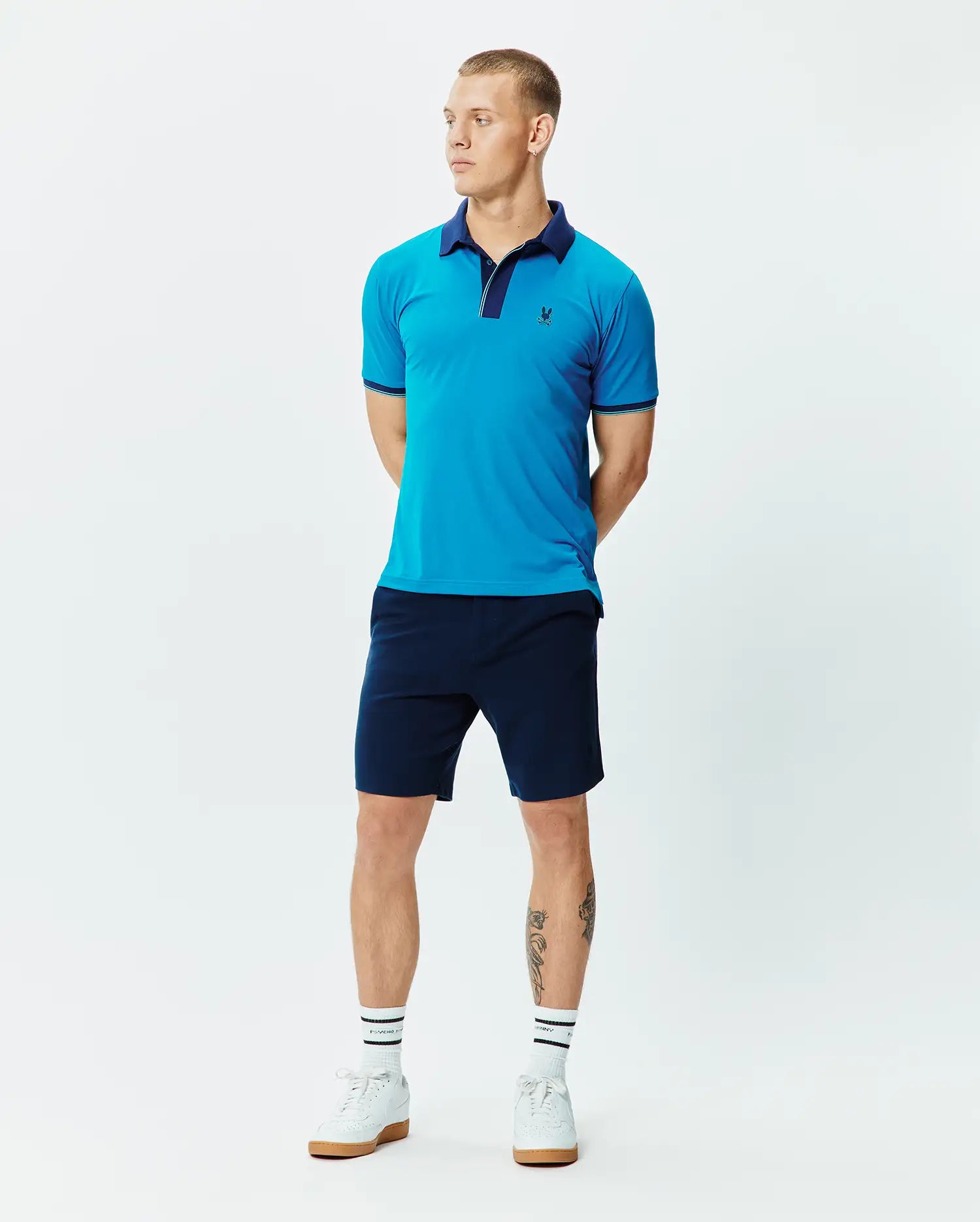 Psycho Bunny Men's Polos Redmonds Sport polo blu Mykonos slim fit
