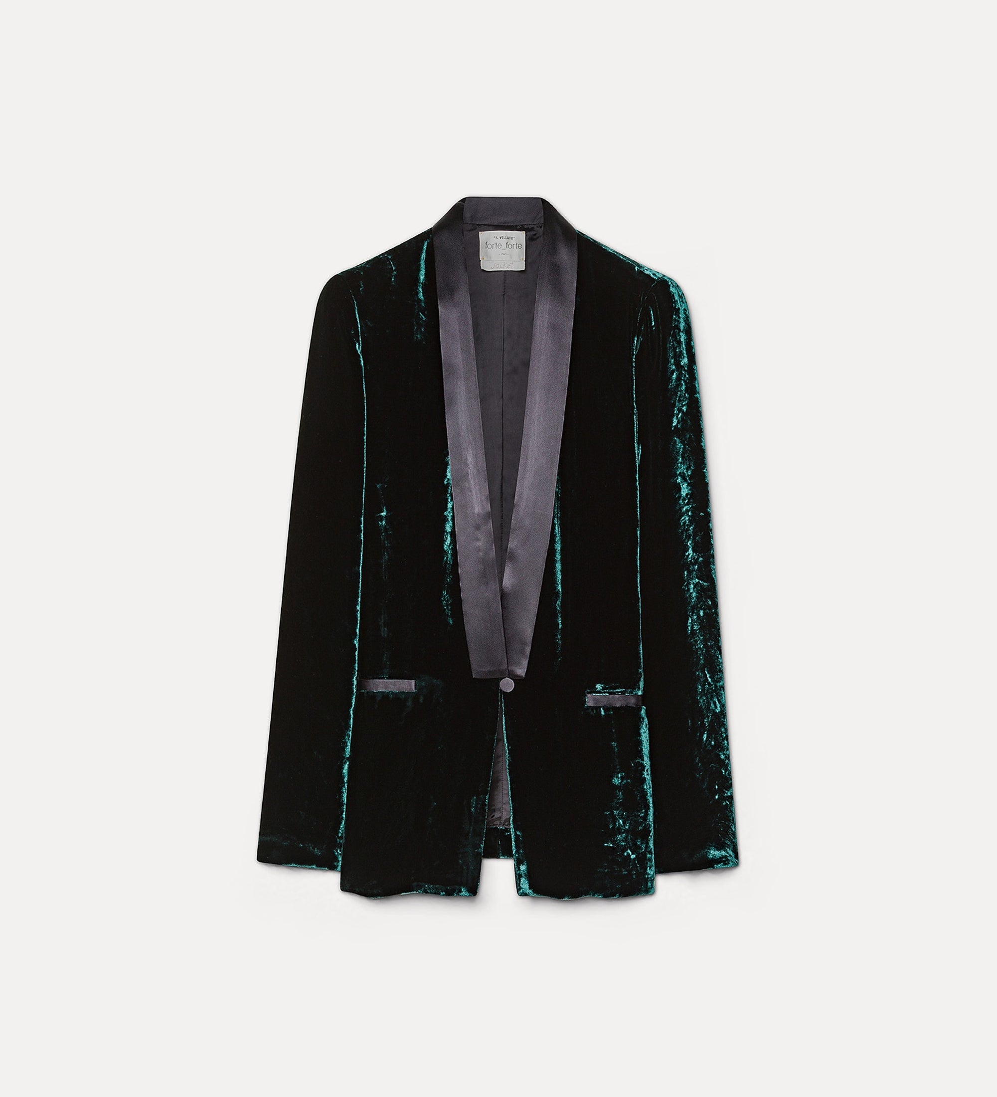 Forte giacche Moiré Velvet Tuxedo Jacket giacca verde in velluto