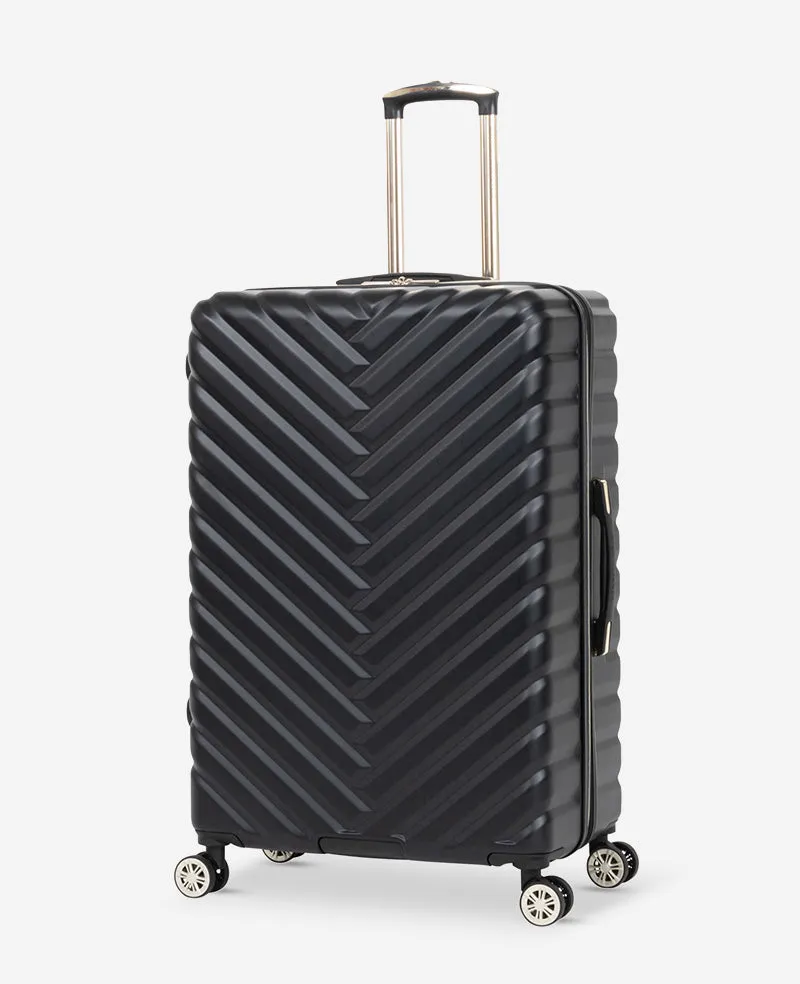 Kenneth Cole Reaction Luggage Madison Square Chevron Hard Side Expandable Suitcase valigia rigida nera bagaglio a mano