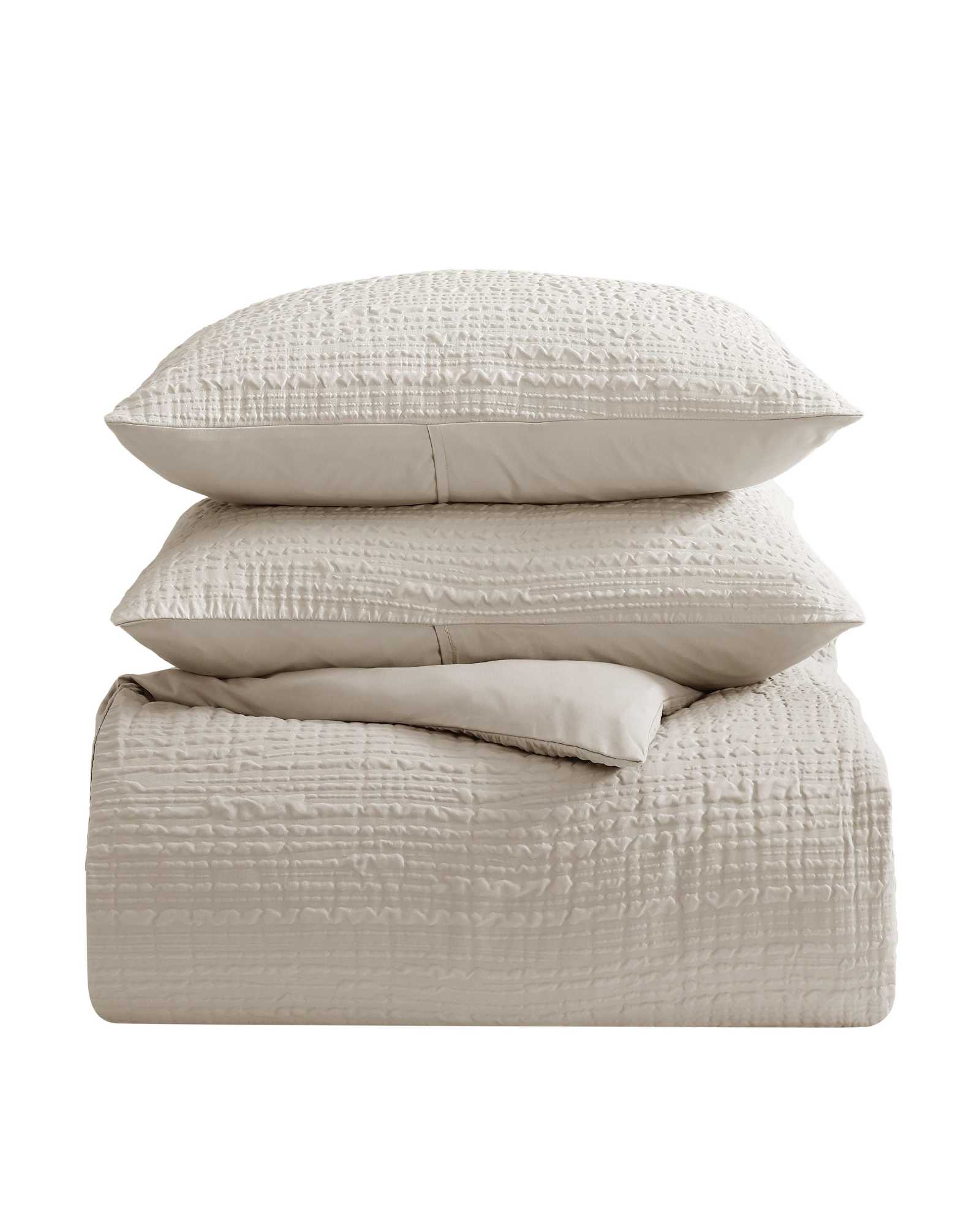 Kenneth Cole Reaction Home & Bedding Serenity Wavy Lines Beige Duvet Cover Set copripiumino beige Twin
