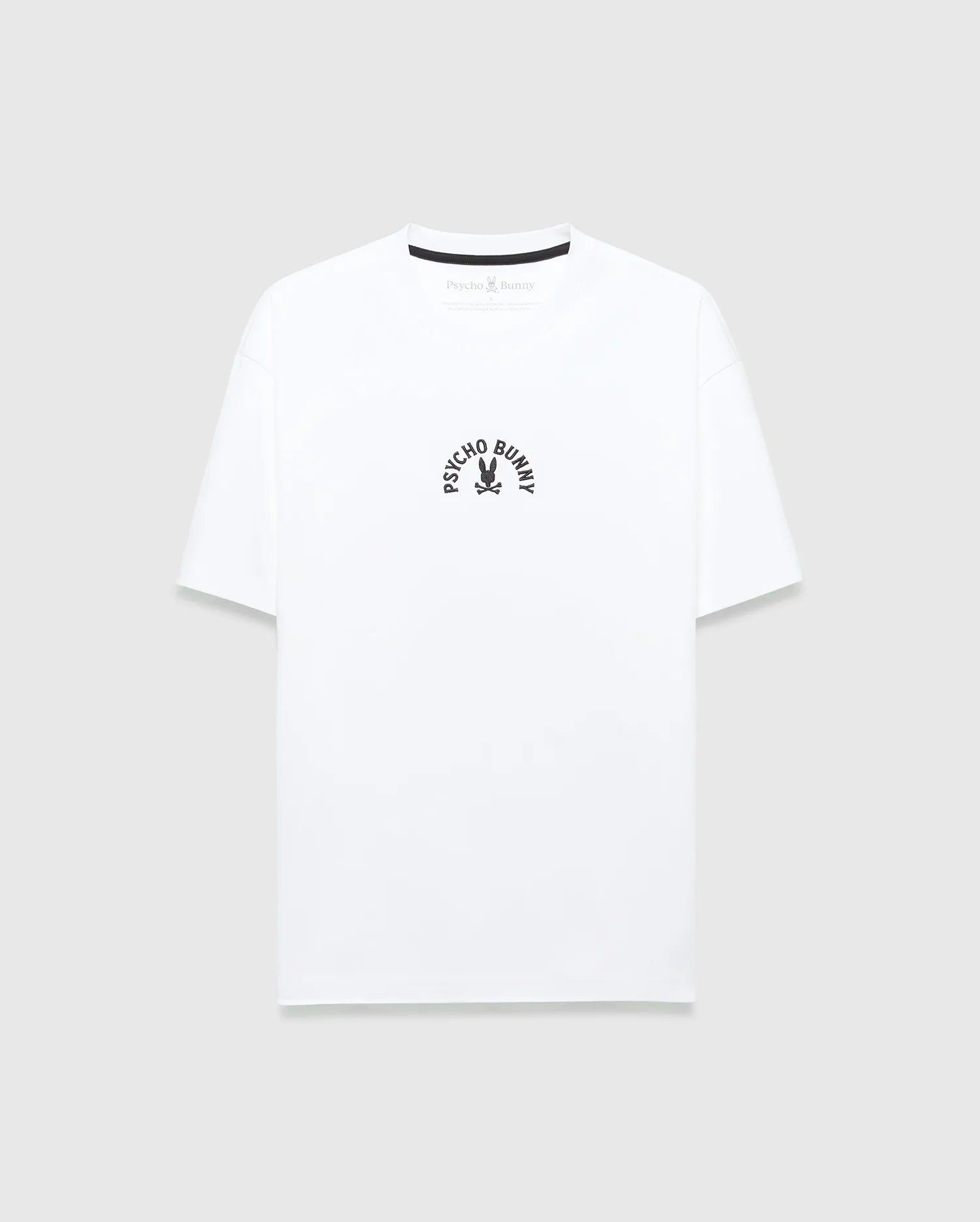 Psycho Bunny Men's Tees Mens Stevie Oversized Fit Tee MT0200537 maglietta bianca ricamata