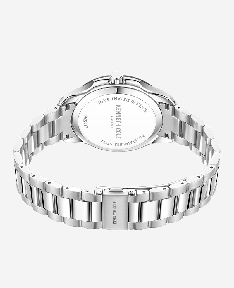 Kenneth Cole Reaction Genuine Diamond orologio nero e argento